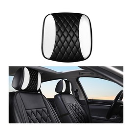 KHGUZ Car Headrest Cover, Soft Leather Dirt-Proof Vehicle Seat Head Rest Protector, Breathable Automotive Interior Protection Dust Covering Accessories, Universal for Most Cars (White)