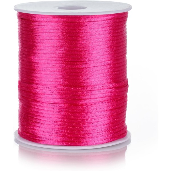 FQTANJU 2mm Nylon Satin Cord, 100 Yards Nylon Cord Satin