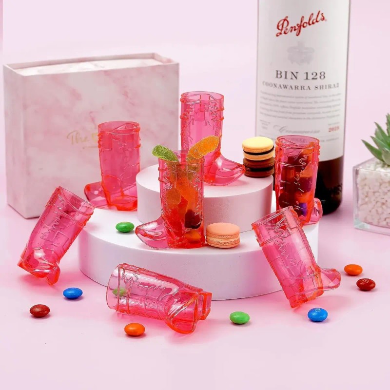 40pcs Vasitos Botas Vaqueras Con Sombrero 1 Oz Para Fiesta