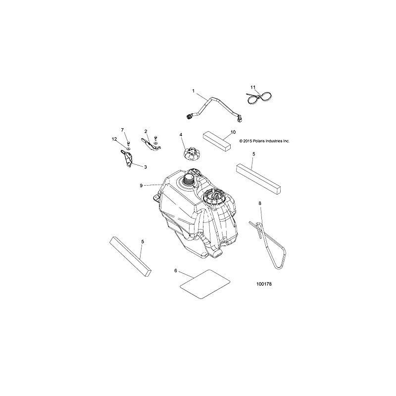 Polaris ATV Fuel Line Assembly, Hard, Genuine OEM Part 2521390,