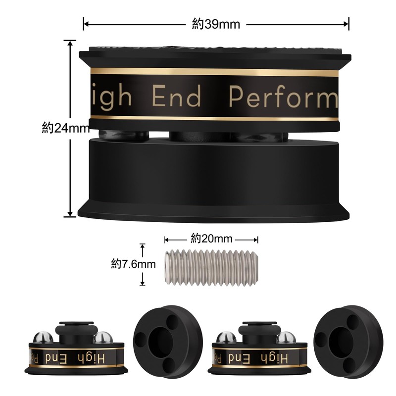 Monosaudio 4Pcs Insulator Speaker Audio Insulator with 4 Stainless Steel