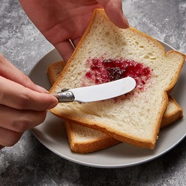 VANRA Butter Spreader Knife Set 4-Piece Stainless Steel Cheese Knife Set Small with Rose Wood Handle for Sandwich Jam Bread Cream Canape Appetizer Knives Spatula 6.2-inch