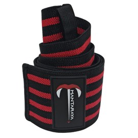Elbow Wrap Manta Raya Vendas elásticas de Compresion Gym Levantamiento de Pesas Paquete con un Par Gimnasio (ROJO)
