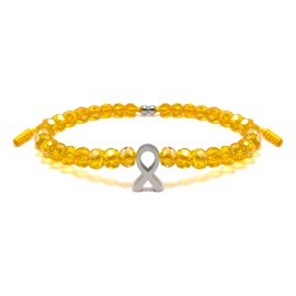 LAMIBEE Bracelet For A Cause, Crystal Bead Bracelet, Awareness Ribbon Bangle Bracelets, Wristbands for Awareness, Protection Surfer String Bracelet for Men, Women, Medium, No, crystal