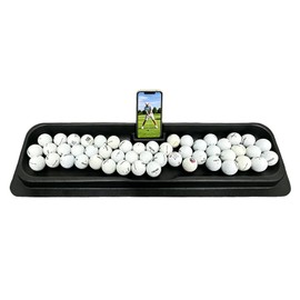 GCDZFYG 100-Ball Golf Tray with Phone Stand & Drainage Holes (Black) -
