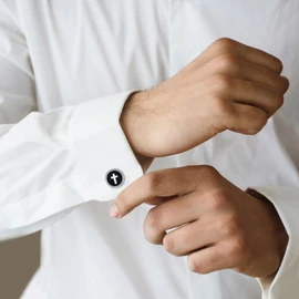 Cross Cufflinks for Men Sterling Silver Cuff Links for Men Christian Jewelry Gift for Men