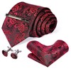 ROBERTO GABBANI Mens Red and Black Paisley Tie and Pocket