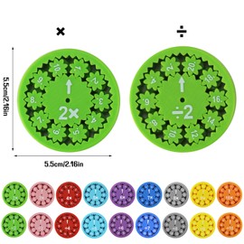 9-Piece Maths Fidget Spinner Set, Multiplication Divisions Numbers Fidget Spinner Toy, Math Facts Spinner Fidget Toys, Educational Toy, Stress Relief Spinners for Math Games