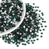 Beadsland Flatback Rhinestones Bulk,14400pcs Green Rhinestones for Nails Crafts Clothes