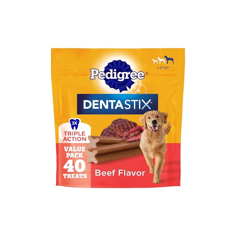 Pedigree DENTASTIX Beef Flavor Large Treats for Dogs - Value