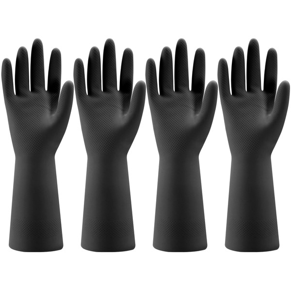 Bamllum 4 Pairs Rubber Kitchen Dishwashing Gloves - Reusable Household