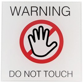 Iroha Design Concept Sign Plate, Don't Touch (White and Red) PU 010, 2.8 x 2.8 inches (7 x 7 cm)