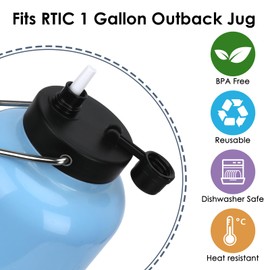 Straw Adapter Kit for RTIC 1 Gallon Jug, 6PCS Reusable BPA Free Straws, Includes Cleaning Brush, Easy to Clean