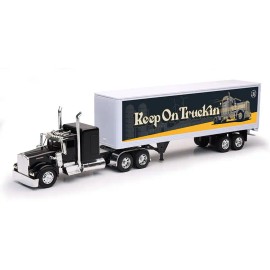 New-Ray New Ray 1/32 Kenworth W900 Semi & Keep On Truckin Trailer Diecast Black SS-10253