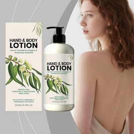 2PCS Lemon Eucalyptus & Rosemary Scented Body Lotion – Lightweight, Fast-Absorbing Daily Moisturizer for Hands & Body, Non-Greasy Formula for Dry Skin, 250ML/8.45FL.OZ