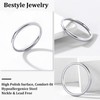 Silver 2MM Midi Plain Ring for Women Stainless Steel Simple