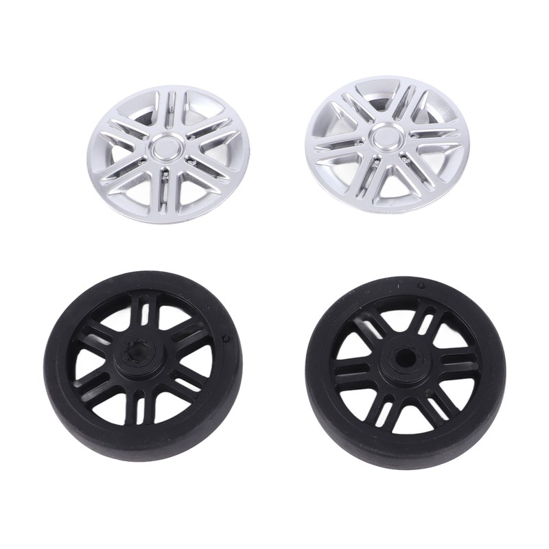 4 Sets Suitcase Repair Wheels with Covers PVC Wheel Casters