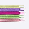 5 Pair Shiny Metallic Glitter Flat Shoe Strings Solid Colors