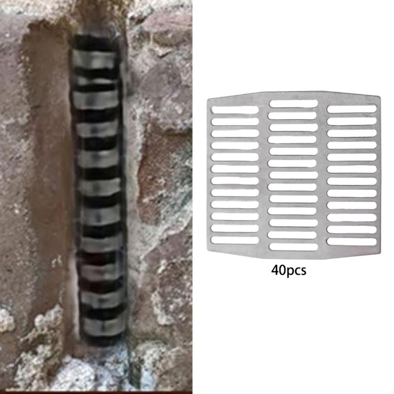 LOVIVER 40 Pieces Stainless Steel Brick Weep Hole Covers,Fill Weep