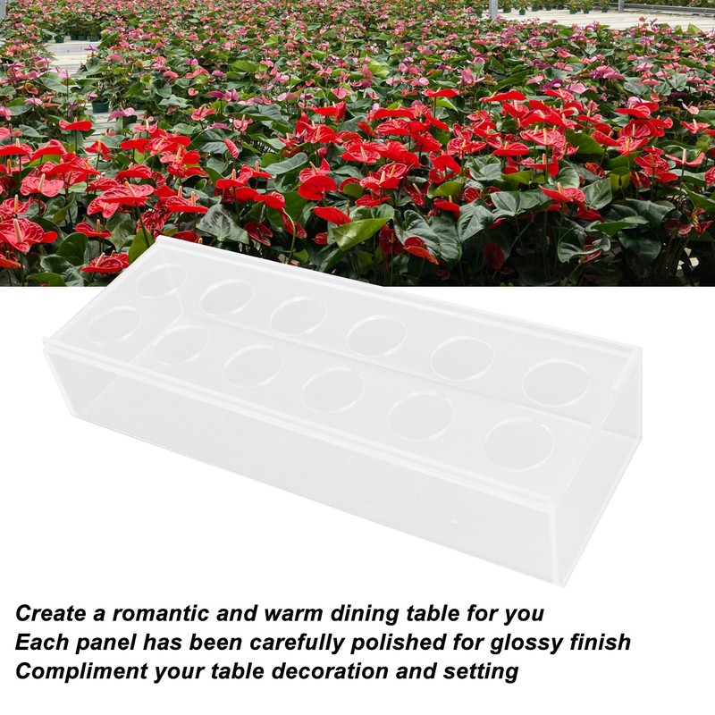 Clear Acrylic Vase Rectangular Elegant Centerpiece Flower Vase for Home