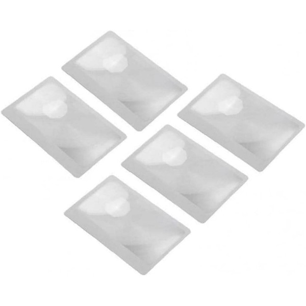 5 Pcs Portable 3X Pocket Magnifier, Fresnel Lens Credit Card