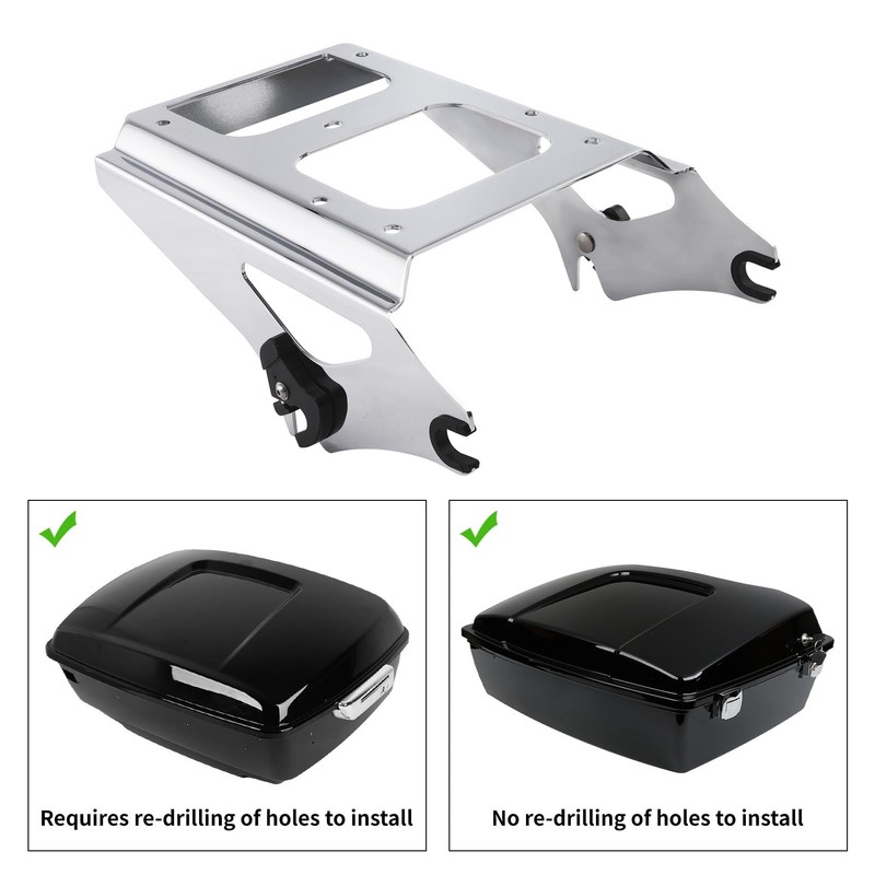 XFMT Motorcycles Chrome Detachable Two Up Luggage Rack Trunk Mount