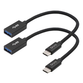 Giryriz USB-C Male to USB3.1 Gen2 Female Adapter Cable, Type-C OTG Cable, Speed Up to 10Gbps (2PCS Pack)