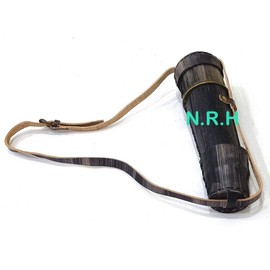 Antique Marine Telescope 18 inch Nautical Telescope Marine Spyglass Pirate Brass with Lather Belt & Cap