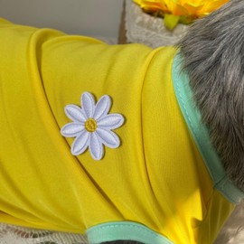 2PCS Flower Printed Summer Dog Shirts for Small Medium Pet t Shirt Girl Boy Clothes Soft Breathable