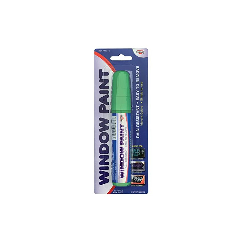 Cosco Window Paint Marker, Green, 9/16" Chisel Tip (098178)