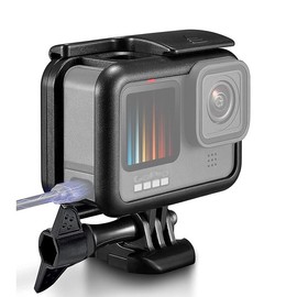 REFLEX CAMERA ABS Plastic Black GoPro Cage Frame Mount Protective Housing Case for GoPro Hero 13/12/11/10/9 - Durable, Lightweight, Full Access Protection for Sports Action Cameras