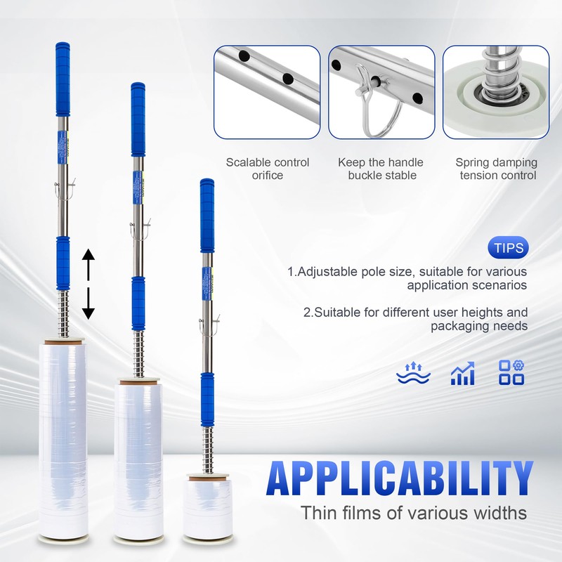 Long Handle Pallet Stretch Wrap Dispenser, Stretch Wrap Dispenser for