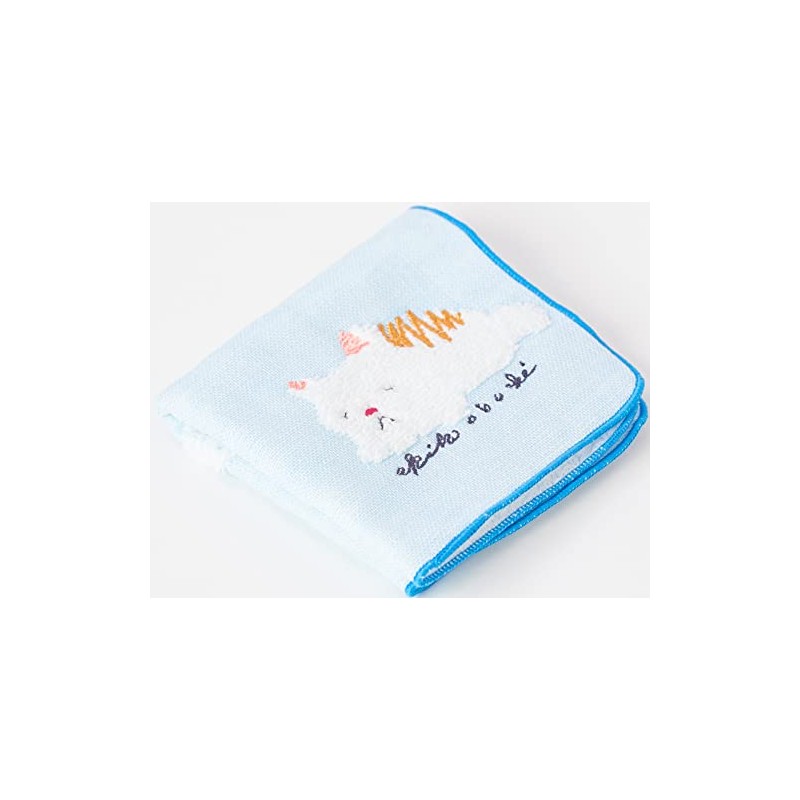 Seikan Great World OBSS-070 BL Pile Gauze Towel Handkerchief, 9.8