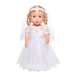 Heless Sissi Wedding Dress with Veil for Dolls, Size 35 - 45 cm, for a Rushing Doll Wedding