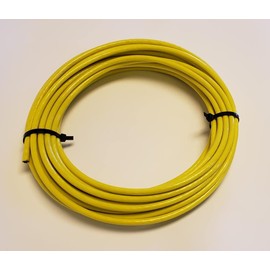 Yellow Vinyl Coated Wire Rope Cable, 3/16" - 1/4", 7x19: 50 ft, 100 ft, 250 ft and 500 ft (50 ft Coil)