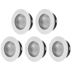HAVA Pack of 5 Full Metal Recessed Spotlights G4 12 V Glass Cover