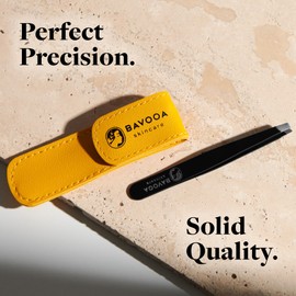 Professional Tweezers for Women and Men - Precision Facial Hair Removal for Eyebrow, Chin, Lips and Splinter Removal, Slant Mini Tweezer and Plucker, Stainless Steel