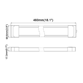 Raycharm RV Camper & Trailer Cabin Ceiling Interior LED Light Fixture 18.1" x 3.9", 4000K Natural-White Even Diffused Beam, High Light-Output Low Ampere Draw, 12V/24V DC, On/Off Rocket Switch, 1-Pack
