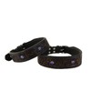 Michur Antonio Leather Dog Collar Brown Leather with Blue Stones