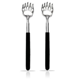SQULIGT 2PCS Back Scratchers, Bear Claw Shaped Scratcher Extendable Metal Retractable Telescopic Handle