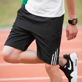 Men's Summer 4-Way Stretch Yoga Shorts - Loose Fit, Elastic, 3-Bar Cropped Shorts 4XL/Black and White 5ea