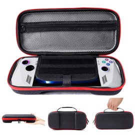 Miimall for ASUS ROG Ally X 2024/ROG Ally Case, PU + EVA Hard Protective Travel Case for ROG Ally X Anti-Scratch Shockproof, ASUS ROG Ally X Gaming Handheld Carrying Bag with Portable Handle, Black