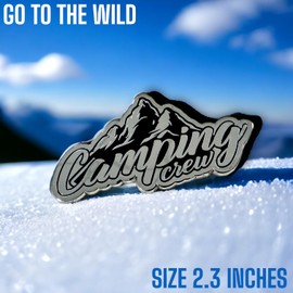 KOZUKI Camping Emblem Outdoor Emblems Stickers Mountain Decal for car Metal Sticker Decor Camper Accessories Essential Snow Tree (CampingCrew)