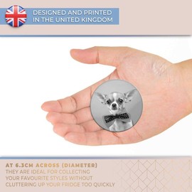 Destination Vinyl ltd Magnet for Refrigerator, Fridge BW - Funny Cute Chihuahua Dogs for Office, Cabinet and Whiteboard, Magnetic Stickers, 39516