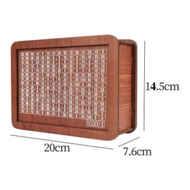 Cash Vault Wooden Savings Box, Cash Box Kakeibo, Wooden Cash Saver Money Box, Piggy Bank for Adults, Coin Counter Piggy Bank, Money Box with Counter, Wooden Money Box with Money Target and Numbers (S