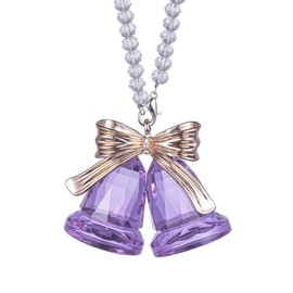 SIYOUKI Christmas Crystals Double Bell Ornament Crystal Bells Home Decoration (Purple)