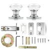 (5 Pack) Privacy Princess Cut Crystal Door Knobs Chrome Round