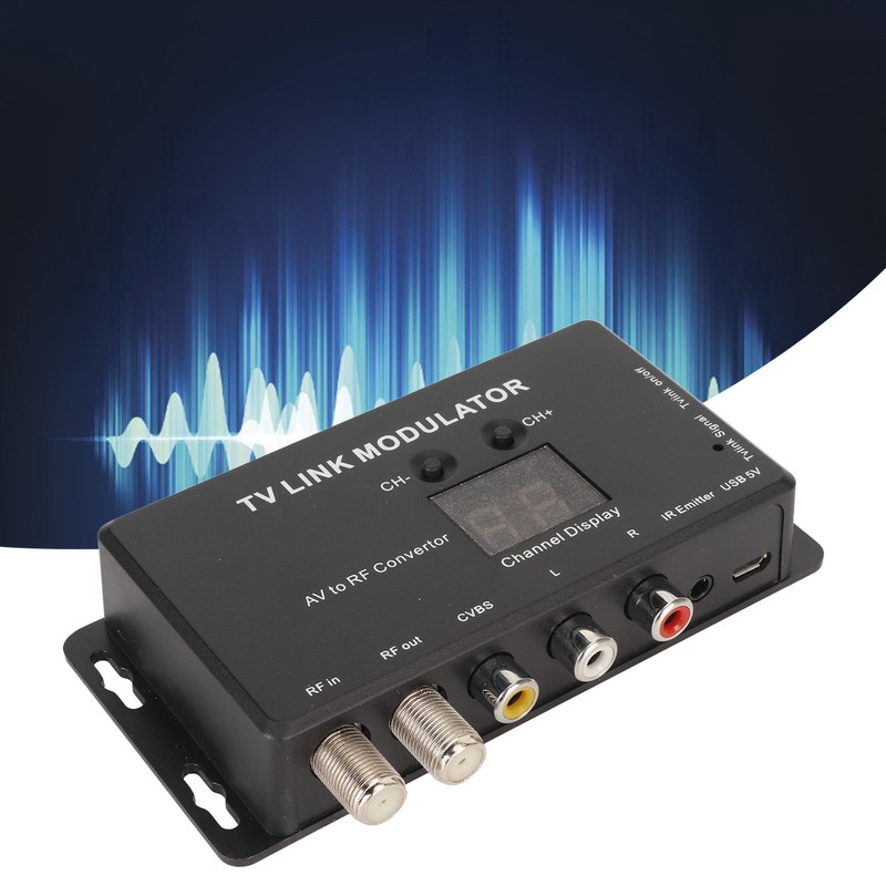 UHF Modulator TV Link Modulator 471.25‑885.25MHz Support PAL NTSC AV