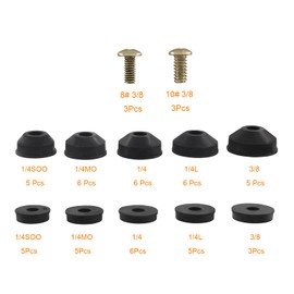 Hordion 58Pcs Faucet Washers Kit, Flat and Beveled Faucet Washers Assortment Replacement Kit, Faucet Repair Kit for Faucet,Bathroom, Kitchen, Plumbing, Valve, Bathtub (with Brass Bibb Screws)