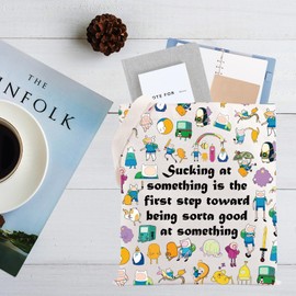 CMNIM Adventure Cartoon Gifts Time Finn and Jake Gifts Being Sorta Good at Something Tote Bag Animated TV Show Inspired Gifts (Sucking at TB)